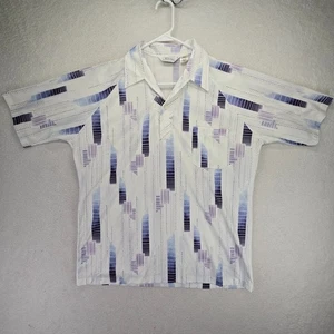 Camisa Polo De Colección Lilly Dache Para Hombres L Disco Abstracta EE. UU. Años 70 Johnny Cuello Punta - Imagen 1 de 8