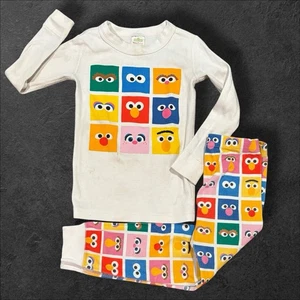 Hanna Andersson Schlafanzug Sesamstraße 100 cm 4 Bio Baumwolle Spielzustand - Bild 1 von 4