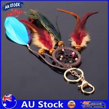 AU Dream Catcher Keychain Peacock Feather Car Key Ring Women Girl Jewelry Gift