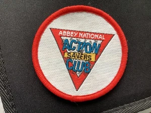 Vintage Embroidered Cloth Fabric Patch / Badge Abbey National Action Savers Club - Picture 1 of 2