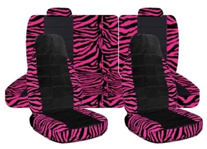 Fundas de asiento de coche delanteras y traseras 40/60 para Ford Explorer 1998 rosa cebra-negro - Imagen 1 de 1