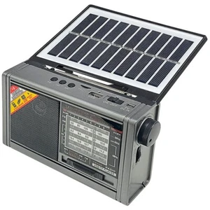 Solar-Powered All-In-1 AM FM SW Radio MP3 Player Bluetooth Speaker Flashlight - Picture 1 of 10