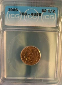 1926 $2 1/2 Gold Indian, ICG AU58 - Picture 1 of 4