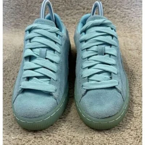 Puma Kids Suede Classic Mono Iced Sneakers Kicks Shoes Aruba Blue Size 5C - Picture 1 of 9