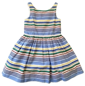 Polo Ralph Lauren Striped Dress Girls 4 / 4T Sleeveless Button Back Blue NWOT - Picture 1 of 12