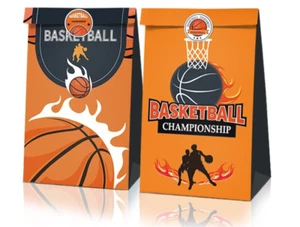 12PCS Basketball Paper Lolly Loot Bag & 18pcs Stickers Party Supplies Decoration - Picture 1 of 4