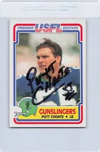1984 Topps USFL #112 Putt Choate Gunslingers Firmato Auto *K5634 - Foto 1 di 2