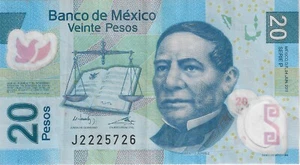 MEXICO 20 PESOS 24.6.2011 Series P Pick 122 VF - Picture 1 of 2
