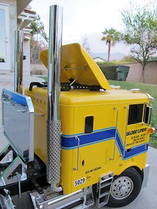 Simulate Exhaust Aluminum Straight Pipe Tamiya R/C 1/14 GlobeLiner King Hauler - Picture 1 of 6
