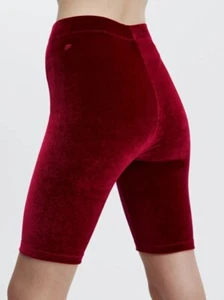 Fabletics Damen Größe XS hochtailliert sportliche Velours-Shorts in Kirschburst rot - Bild 1 von 7