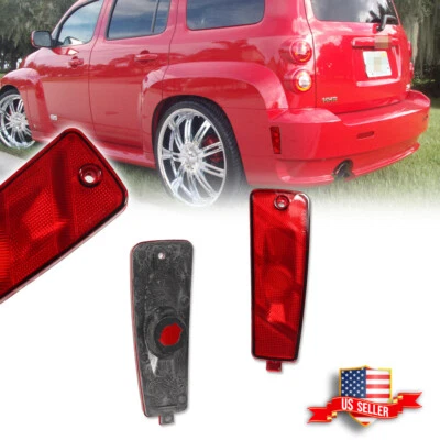 2 luces reflectoras laterales de parachoques trasero con lente roja para Chevrolet HHR 2006-2011 Foto 1 de 4