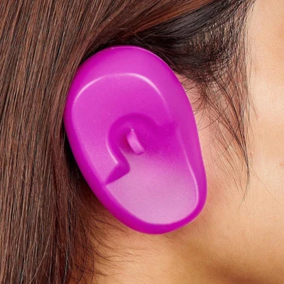 Tapas para los oídos de silicona reutilizables 2 piezas - cubiertas para los oídos impermeables y resistentes al calor Foto 1 de 4