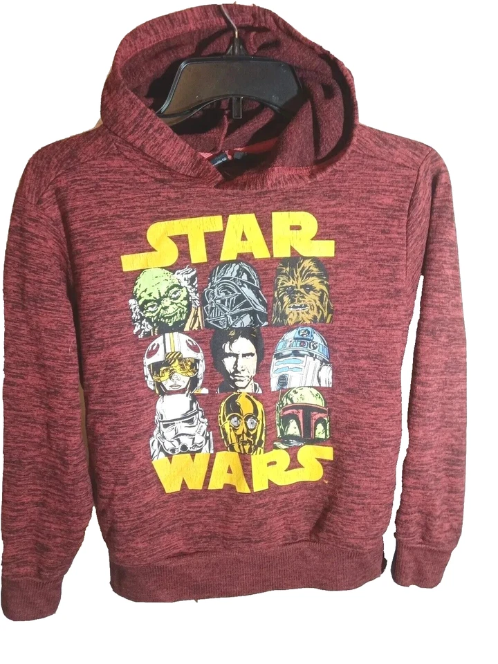 星球大战 连帽衫 男孩 小号 红色 套衫 尤达 R2D2 C3PO 天行者  — 第 1/3 张图片