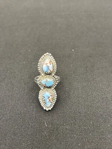 anelli turchesi colline dorate in argento sterling 925. - Foto 1 di 3