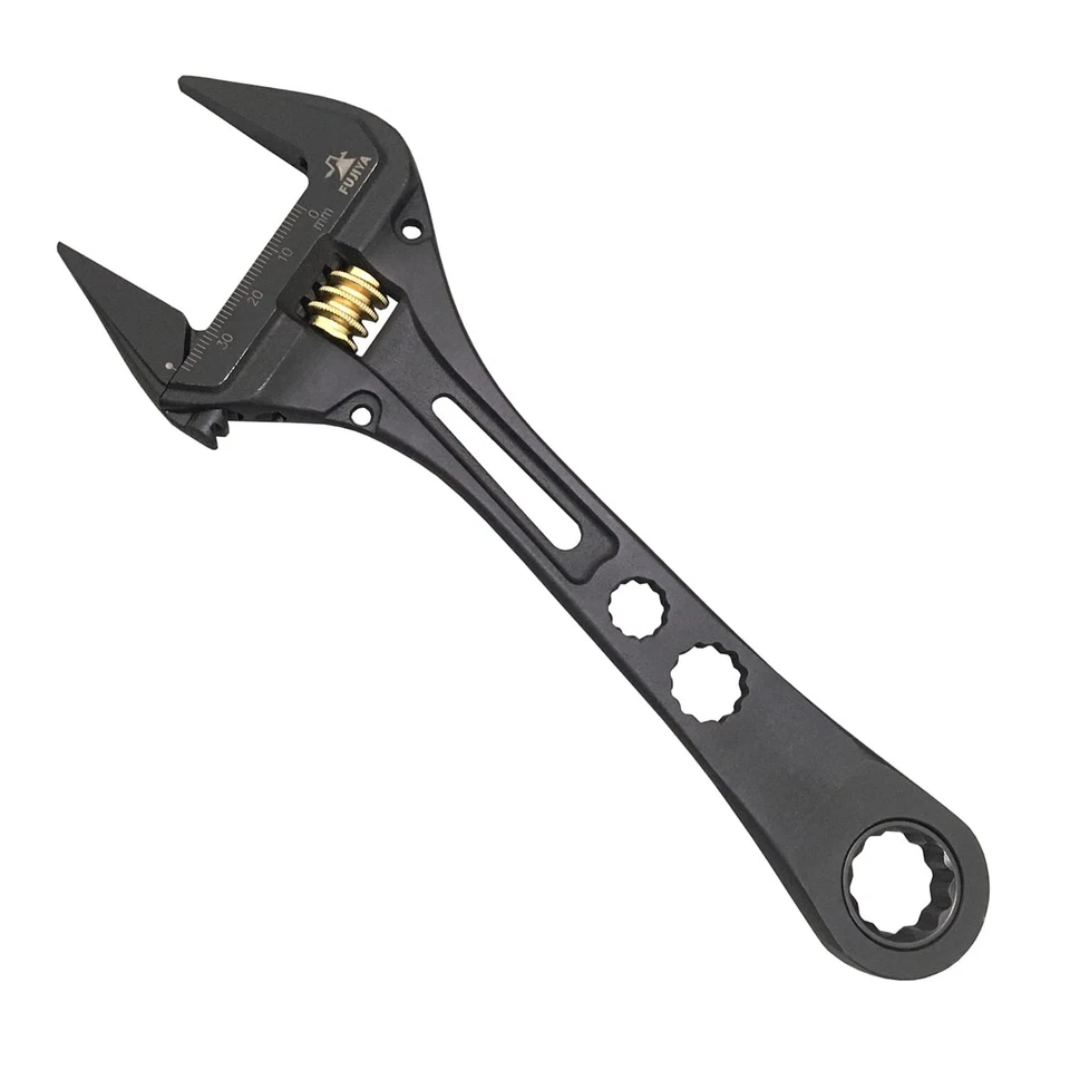 FUJIYA Monkey Wrench Black With Gear Fgl38-bg Lightweight Type 220mm
