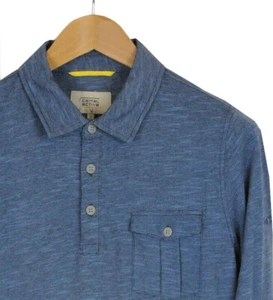 Camisa Polo CAMEL ACTIVE Para Hombres Azul Melange Manga Larga Algodón | Talla Pequeña - Imagen 1 de 6