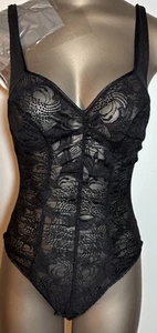 Vintage La Perla Lace Tricot Nylon Teddie Body Suit M Medium Boudoir Teddy Italy - Picture 1 of 11