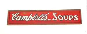 Insegna Vintage Campbell’s Zuppa Condensata Legno 35” Larghezza x 7” Alta x 0,75” Multicolore - Foto 1 di 11