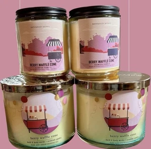 Bath & Body Works Beere Waffelkegel 4 Kerzen gemischt Konvolut ~ 2/3 Docht & 2/1 Docht - Bild 1 von 17