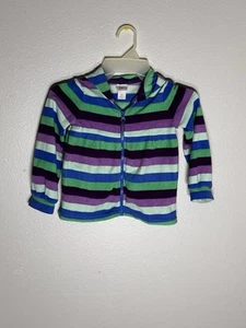 Kleinkind Mädchen Streifen grün/blau durchgehender Reißverschluss Circo Hoodie Jacke Größe 4T - Bild 1 von 5