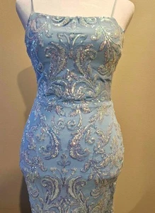 Windsor Light Blue Seqiun Homecoming Dress - Picture 1 of 11