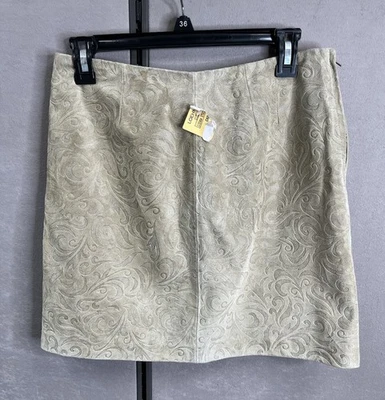 Falda de gamuza en relieve beige talla 6 de Siena Studio para mujer nueva con etiquetas Foto 1 de 4