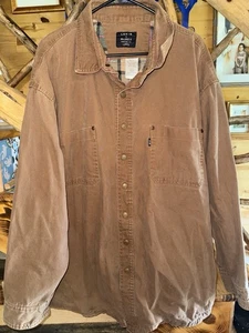 Giacca tela uomo vintage Lakin & McKey taglia 2XL marrone/plaid foderata in flanella - Foto 1 di 4