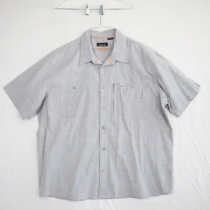 Orvis Shirt Mens 2XL XXL Active Fit Outdoor Pocket Button Up Gray Short Sleeve - Picture 1 of 7