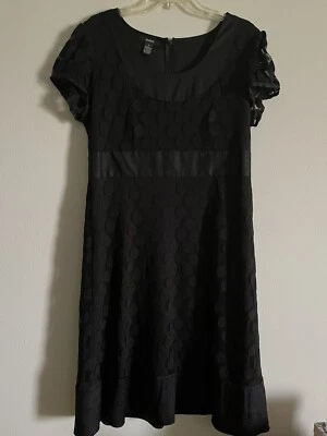 Vestido Alfani para mujer talla 14 negro a lunares manga corta Foto 1 de 4