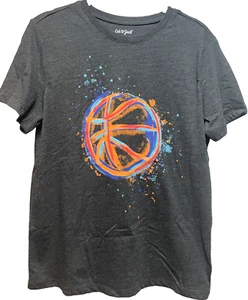 Kids' Short Sleeve Graphic T-Shirt - Cat & Jack™ Grey, Basketball-14 - Picture 1 of 1