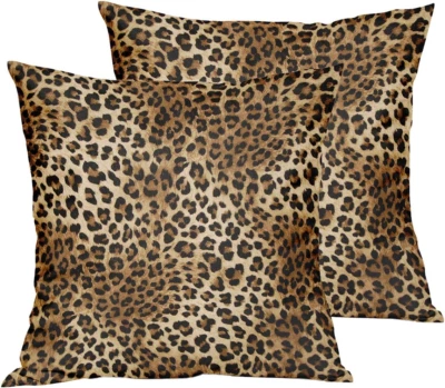 Funda de almohada de leopardo marrón - Funda de almohada de guepardo de 2 piezas de algodón de 18X18 pulgadas S Foto 1 de 4
