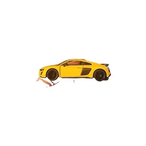 Kinsmart 2020 Audi R8 Coupe Yellow 1/36 Scale KT5422 5" Diecast Pull Back Car - Picture 1 of 6
