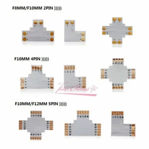 L T X Shape 8 10mm 12mm 4/5pin RGB RGBW LED Strip Corner Connector PCB Board - Picture 1 of 19