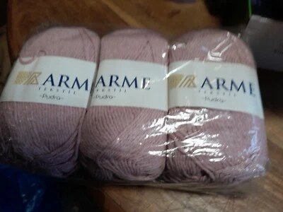 JOBLOT 3 x 100g BALLS Twisted Double Knit 🍋 Pink Wool Yarn wholesale 615💖 - Image 1 of 3