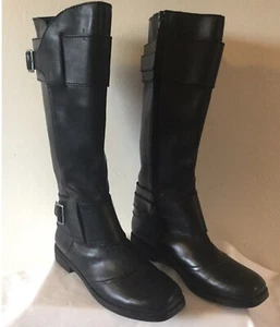 Seychellen schwarze Leder Kniehohe Stiefel Schwarz Reitstiefel Größe 7,5 - Bild 1 von 9