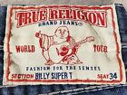 True Religion World Tour Billy Super T Cut Off Jean Shorts Made in the USA 36