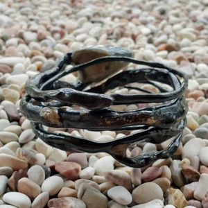 Genuine Handmade Coral Bangle Indonesian Black Akar Bahar Bracelet #26 - Bild 1 von 8