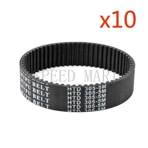 10 pz HTD5M-305 Cintura di Temporizzazione 61 Denti Gomma Incastrata Ingranaggi Anello Chiuso Larghezza 25 mm - Foto 1 di 4