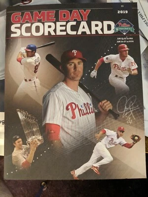 Chase Utley Retire Cover PHILADELPHIA PHILLIES Game Day Scorecard 2019 Program - Image 1 of 4