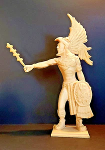 "AZTEC WARRIOR" - Marble Powder and Cast Resin Sculpture - 17x10x4" - 4 lbs - Picture 1 of 7