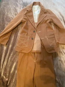Vintage billy The Kid 2 Piece Suit Youth Size 8 Brown - Picture 1 of 8