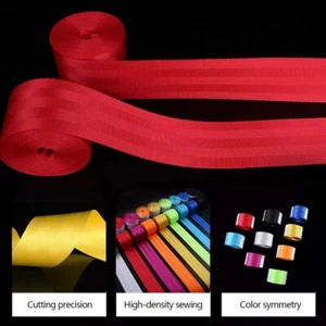 Car Color Seat Belt Replacement Renewal Webbing Fabric Racing Safety Belts Strap - Picture 1 of 23