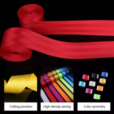 Car Color Seat Belt Replacement Renewal Webbing Fabric Racing Safety Belts Strap - Image 1 of 4