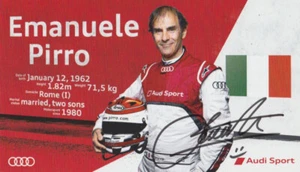 2015 Emanuele Pirro signierte Audi Sport Ambassador Legende FIA WEC Heldenkarte - Bild 1 von 2