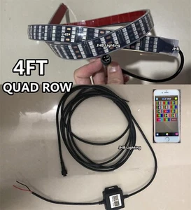 JHB 1x 4FT 48" Bluetooth QUAD ROW CHASING Flow LED Grill Underglow Strips Light - Picture 1 of 23