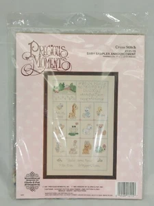 1991 NOS Precious Moments Cross Stitch Baby ABC 123 Sampler Announcement 131-15 - Picture 1 of 2