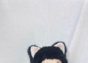 Peluche único gato negro hecho a mano personalizado en China LAFUFUU - Imagen 1 de 4