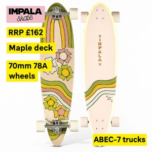 Longboard Skateboard Cruiser Complete 37" 70mm 78a Wheels Canadian Maple - Picture 1 of 19