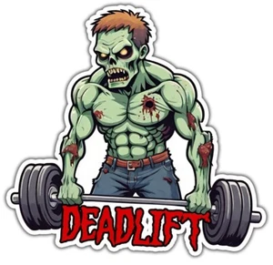 Zombie Deadlift Aufkleber | Wasserdicht Lustig Fitnessstudio Fitness Aufkleber Vinyl Aufkleber - Bild 1 von 1