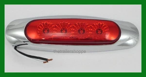 Marcador lateral despeje 4 luz LED lente roja bisel cromado montaje en superficie - Imagen 1 de 2